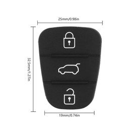 SPTwj 2 Pack 3-Button Car Key Rubber Buttons Pads Remote Control Car Key Case Replacement Compatible with Kia Sportage Ceed Soul Venga Hyundai i10 i20 i30 ix20 ix35 Auto Car Key Fob Cover