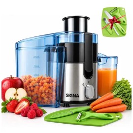 Extractor Exprimidor Jugos 2 Velocidades 600w Incluye Pelador Cuchillo Tabla Para Cortar Fruta Cepillo Limpiador Acero Inoxidable