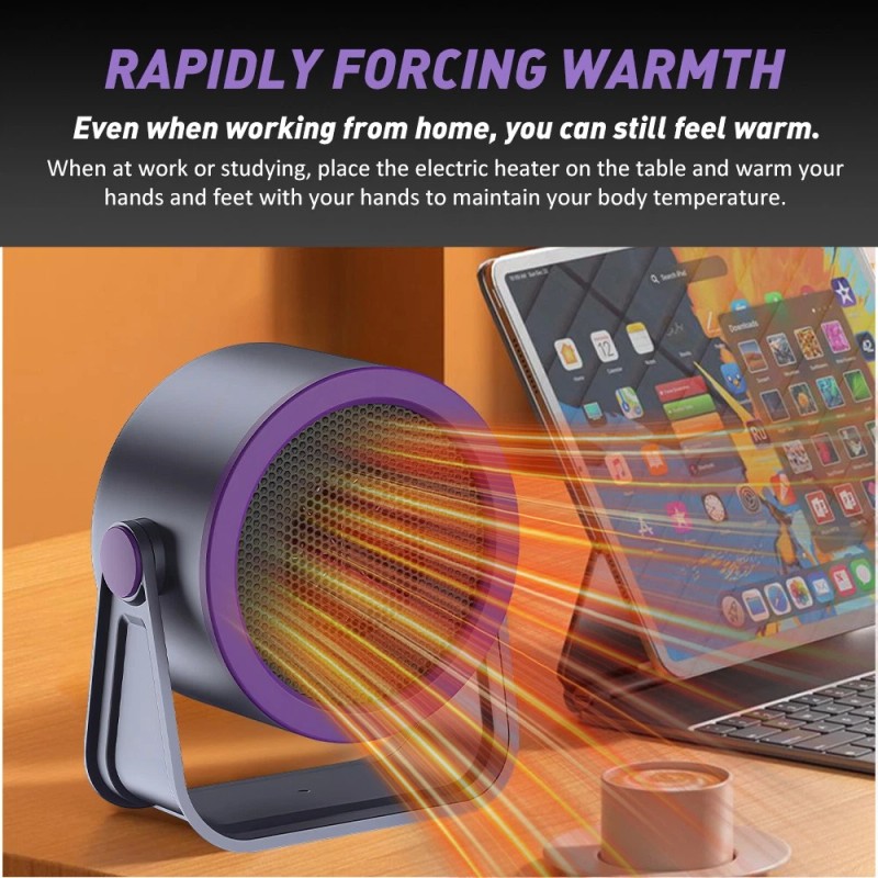 Portable Electric Space Heater 700W Quiet Ceramic Mini Heater Fan