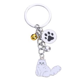 Suitcase Company GPT Cat Key Holder with Paw, Bell Included, Cat Goods, Silver, Accessories, Pet Holder, Cute, Fashionable, Persian