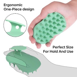 PHOVSUV 2pcs Shampoo Brush Hair Scalp Massager,100% Silicone Scalp Scrubber,Scalp Exfoliator for Stress Relax Hair Growth(Cyan+White)