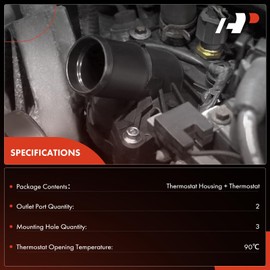 A-Premium Engine Coolant Thermostat Housing Assembly with Sensor Compatible with Chrysler Pacifica 2017-2022, Grand Caravan 2021-2022, Voyager & Ram ProMaster 1500, ProMaster 2500, ProMaster 3500