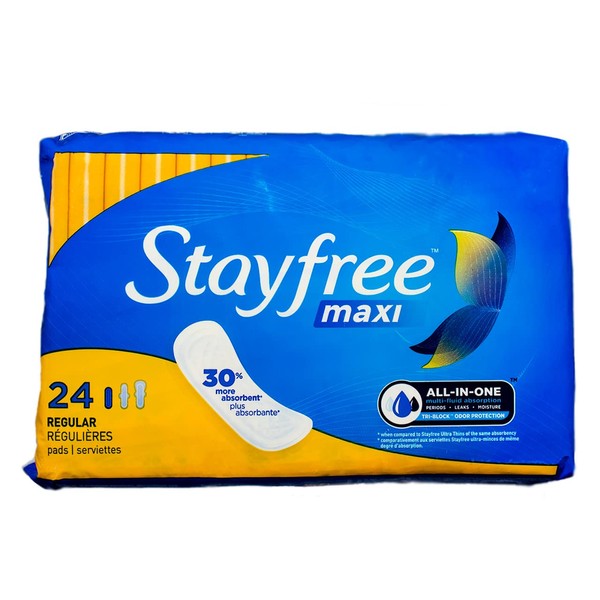 STAYFREE Maxi Pads, Super 24 ea (Pack of 3)