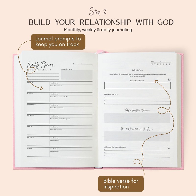 ilohaus Bible Journal & Prayer Journal for Woman – 180-Day