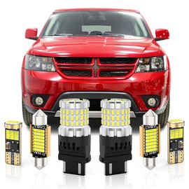 BMT xms LED Interior Light Kit Replacement for Dodge Journey 2011-2020, 6000K Cool White Interior Car Lights + 3157 LED Bulb for Backup Reverse light, 17 Pieces