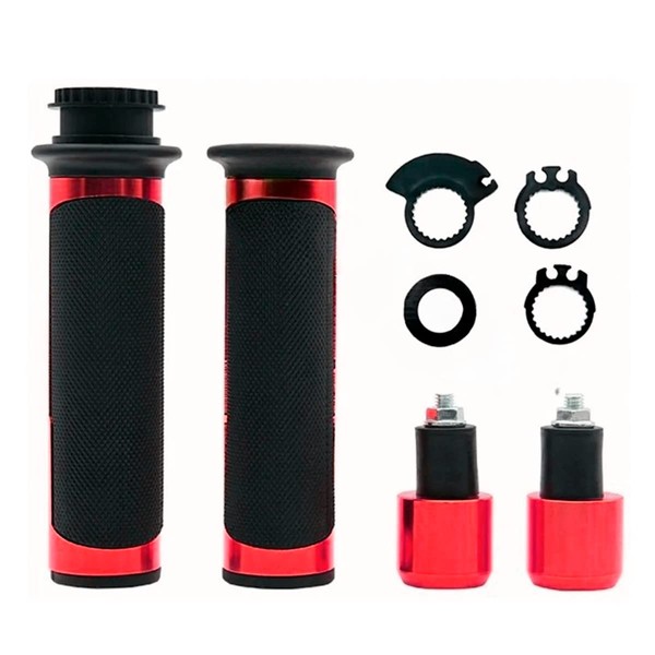 Puño Moto Cubre Contrapeso Aluminio Deportivo Universal Motocicleta Rojo