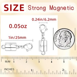 MKCYD MKCYD Magnetic Necklace Clasp with Lobster Clasp,14K Gold and Silver Magnetic Jewelry Clasps for Necklace Extender Bracelet Closures