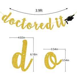 Doctored It Banner, pancarta de graduación PHD, decoración de fiesta de graduación PHD