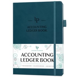 Legend Accounting Ledger Book – Hardcover Bookkeeping Log for Small Business & Personal Use – Columnar Book – Money Expense Journal – Large Format 7x10″, 120gsm Paper, 7,644 Entries (Dark Teal)
