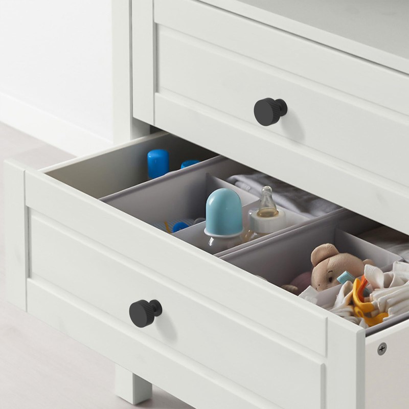 Amerdeco 10 Pack Matte Black Kitchen Cabinet Knobs - Dresser