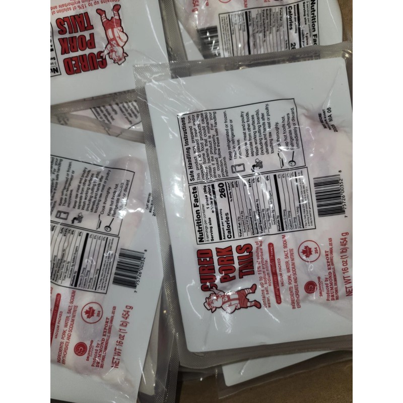 Unbranded Pork Tail Salted 1lb/16oz Vacuum seal Cured