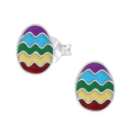 JUFYVO Easter Egg Earrings Cute Easter Rainbow Colour Egg Earrings Fashion Egg Earrings Easter Jewellery for Women