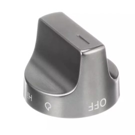 Whirlpool KIP 5R99, W10850015, Knob, Surface Burner, Black Stainless