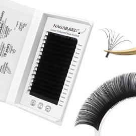 NAGARAKU Individual Eyelash Extensions, Luxury Collected Classic Single Lashes Upgraded 3rd Generation Soft Natural Beauty Salon Professional Lash Supplies 16 Rows Matte Black -0.05 D Curl 15mm