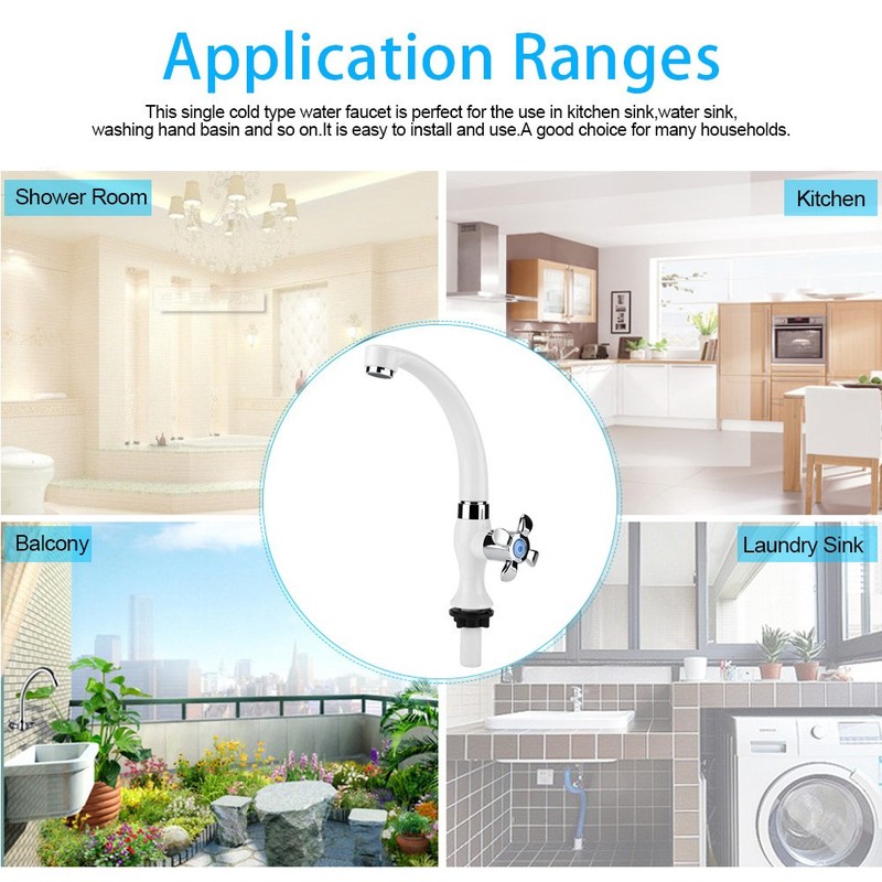 Tyenaza Faucet ABS Plastic Single Cold Water Tap Kitchen Sink