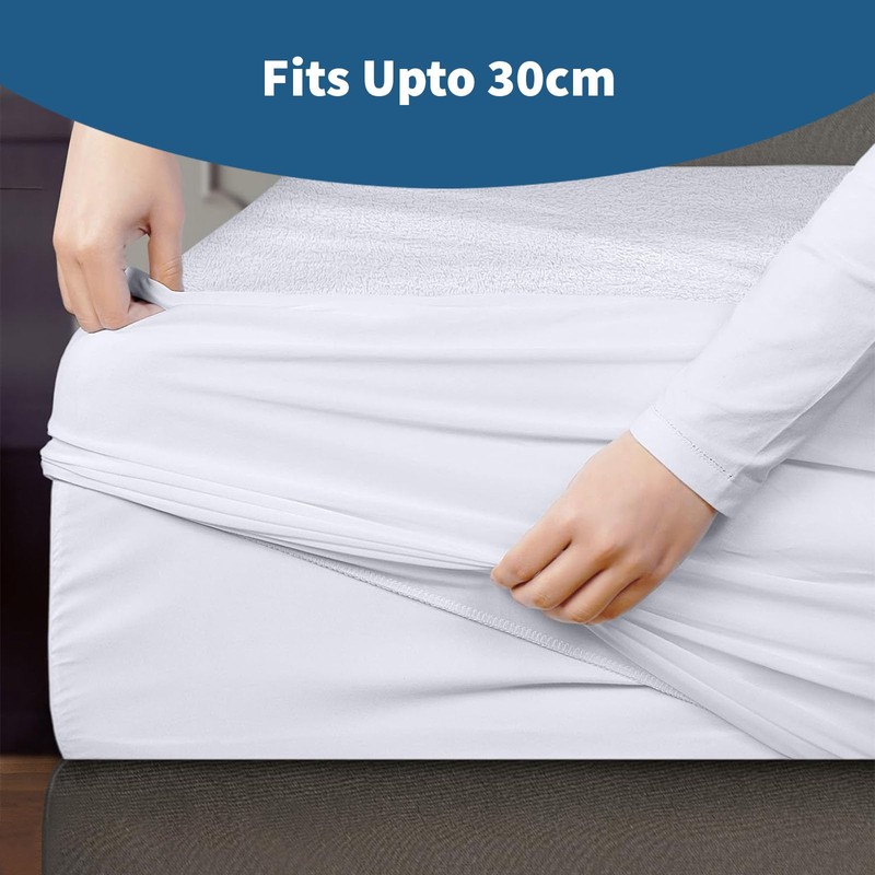 Oxford Homeware Waterproof Mattress Protector – Dust & Mite Proof