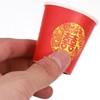 NOLITOY 100pcs Chinese Paper Cups Disposable, Red Double Happiness Wine