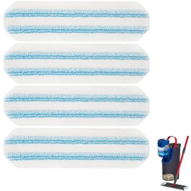 4 PCS Microfibre Mop Cloths Replacement for Vileda H2PrO and for O-Cedar H2PrO Flat mop Spare Parts, Washable and Reusable Mop Pads