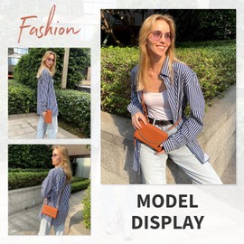 VINBAGGE Damen Umhängetasche PU Leder Kleine Schultertasche Kette Tasche Handtasche Vintage Crossbody Bag Frauen Arbeit Schule Shopper Reise - Braun