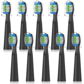 Compatible with Bitvae D2 Electric Toothbrush Replacement Heads, for Bitvae D2 Electric Toothbrush,10 Pack (Black)