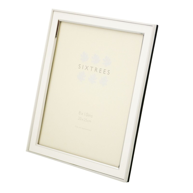 Sixtrees Abbey White 2-103-80 Polished Silver photo frame with lacquered