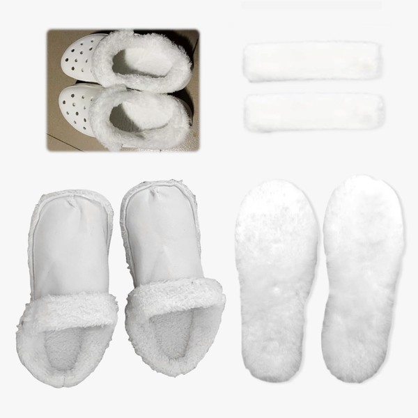 Fur Liners for Crocs Inserts Fleece with Shoe Insoles for