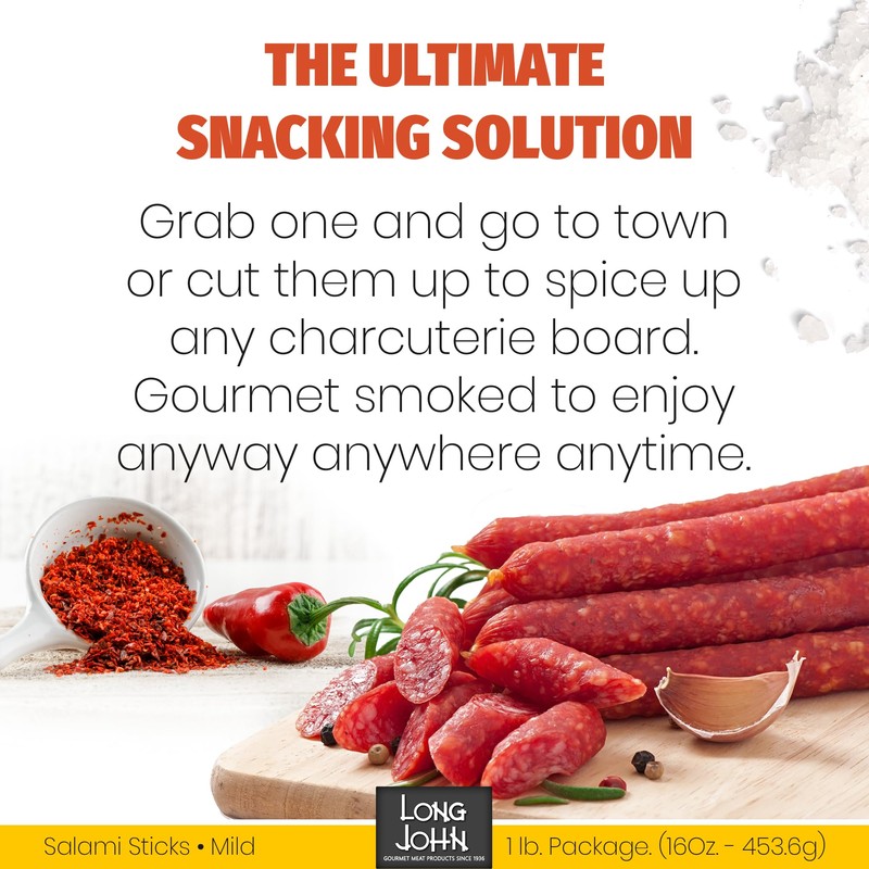 Long John Snacks Mild Dried Salami Stix – Premium Hand-Crafted