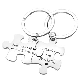 ENSIANTH Puzzle Jewelry You are My Missing Piece,You Fit Me Perfectly Necklace and Keyring Set of Two (Keyring)
