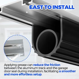 Holikme Garage Door Seals Bottom Rubber with Pre-drilled Aluminum Track Retainer Kit, Easy to Install Garage Door Seal, Durable U+O Ring Combination Weather Stripping Kit, Black 16FT