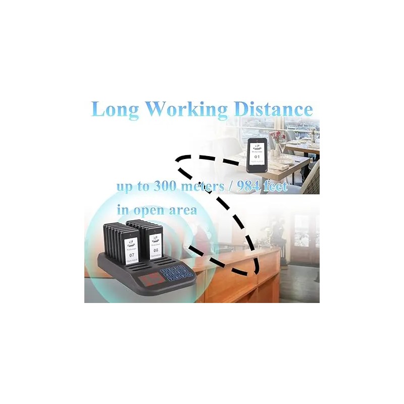 Wireless Restaurant Pager System Calling System Waiting Beepers for Queue
