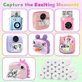 Starvortex 12 Rolls of Thermal Paper Children's Camera, Thermal Rolls 57 mm x 7 m x 24 mm, EC Rolls Thermal Paper for Instant Camera Green Children, Printer Paper for Camera Mini Thermal Printer Cash