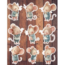 Unbranded Shy Mouse Die Cut Vinyl Stickers Set Scrapbooking Laptop Waterbottle