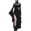 Insgoth Gothic Victorian Maxi Dresses Long Bell Sleeve Slit Goth