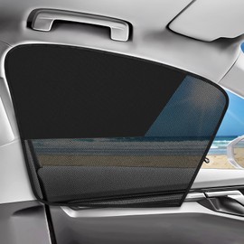 DIZA100 Sun Protection Car Baby, 2 Pack Magnetic Half Blackout and Half Transparent Sun Protection Children, Front Side Window Curtain for UV Protection