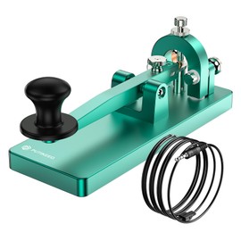 Putikeeg CW Telegraph Key - Heavy Duty Stainless Steel Classical Morse Code Key, Shortwave Radio Ham Send Telegram Practice Oscillator Straight Key (Green)