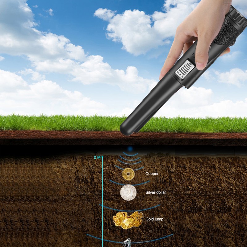 Metal Detector,Portable High Sensitivity Metal Detector One-button LED Indicator Gold