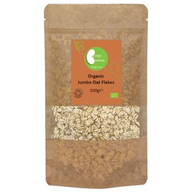 Organic Jumbo Oat Flakes (Porridge) - Certified Organic - by Busy Beans Organic (500g)