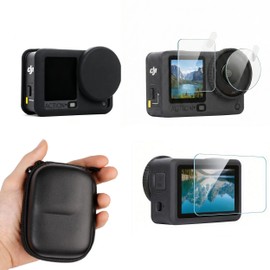 PellKing Protection Kit for DJI Osmo Action 6, with Soft Silicone Case, Lens Cap, Tempered Glass Screen Protector & Lens Protector, Mini Portable Storage Bag, Accessories for DJI Action 6 Camera