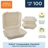 World Centric Compostable Clamshell Containers 9x9x3 - Grease and Moisture