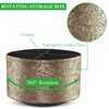 Jasenna Round Leather Art Supply Organizer,Remote Control Holder,360 Degree Rotating,Multi-Functional