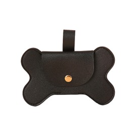 Teumessian Bone-Shaped Dog Poop Bag Holder, Poop Bag Holders for Leashes, Poop Bag Dispenser,Black