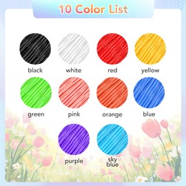 YYAQZD 3D Pen Filament PLA 10 Colours, 5 m each, 3D Printing Filament 1.75 mm for Children and Adults, 3D Pen Accessories Compatible with MYNT3D SCRIB3D Tecboss 3D Pen & 3D Printer, Total 50 m