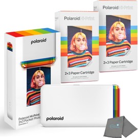 Polaroid Hi Print + 40 Photo Bundle, 2nd Generation Phone Printer, 2x3 Pocket Photo Printer, Portable Bluetooth Photo Printer for iPhone & Android Cleaning Cloth