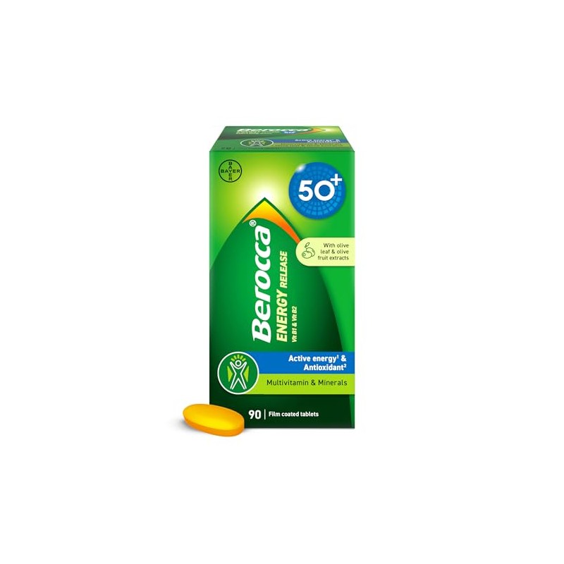 Berocca 50+ Multivitamin Tablets Adults 50+ Vitamins Minerals 90 Count