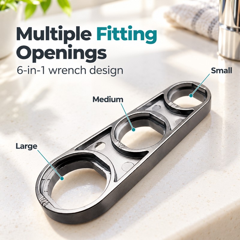 6-in-1 Faucet Aerator Wrench Removal Tool – Compact Metal Alloy