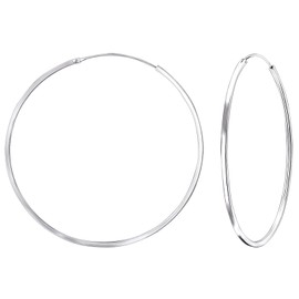 Monkimau Women's Creole Earrings 925 Sterling Silver Real Silver, Sterling Silver