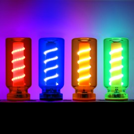 USB Lights for Car, 4 pcs Retro Car Interior Light Set with USB C Adapter - Vintage Touch-Dimmable LED Ambient Lighting - Mini Decorative Light for Auto, Home and Party (Red+Blue+Yellow+Green)