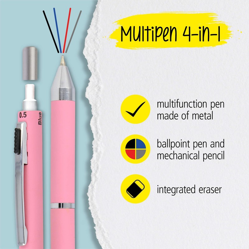 Online multipen 4-in-1 Rose | Multicolour Ballpoint Pen & Pencil