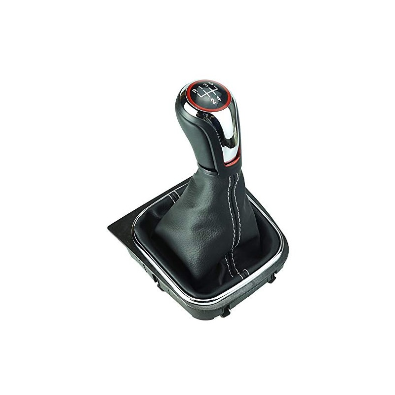 Do!LED Gear Knob Gear Stick Boot 5 Gears Chrome Look