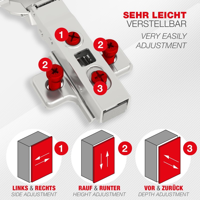 SOTECH Smooth Soft Close Pot Hinges 105° Corner Stop T45